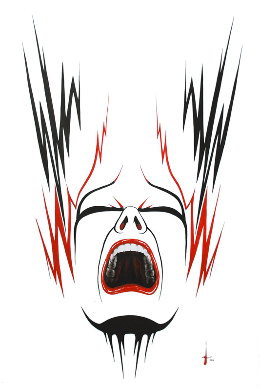 Lakshmi Mohanbabu AGONY “Spasmodic anguish”  Waves of radiating zigzag lines create unrest that comes with intense suffering or excruciating physical pain. 