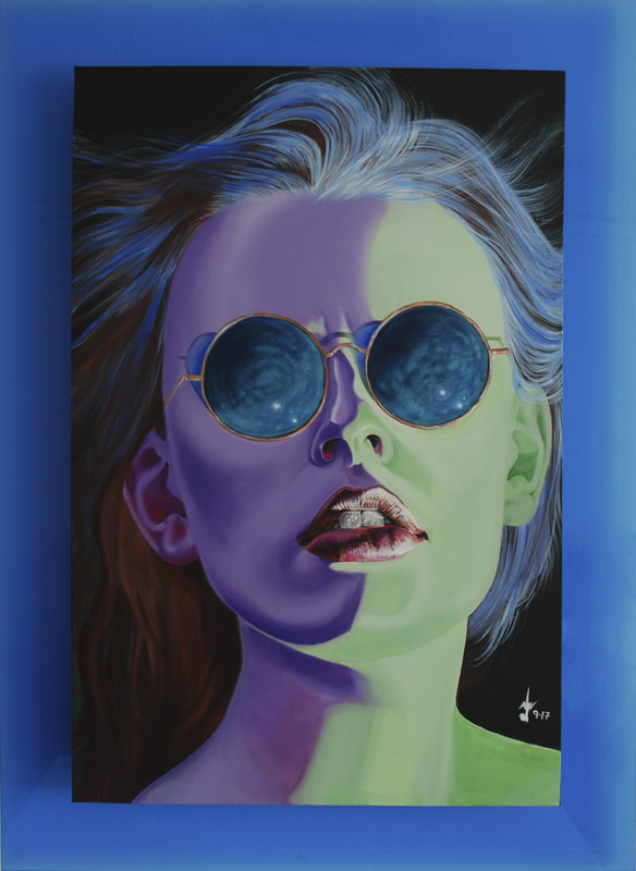 Lakshmi Mohanbabu Framed Frosty Lilac Lilac skin and blue hair Colors of the ocean define this young woman. 