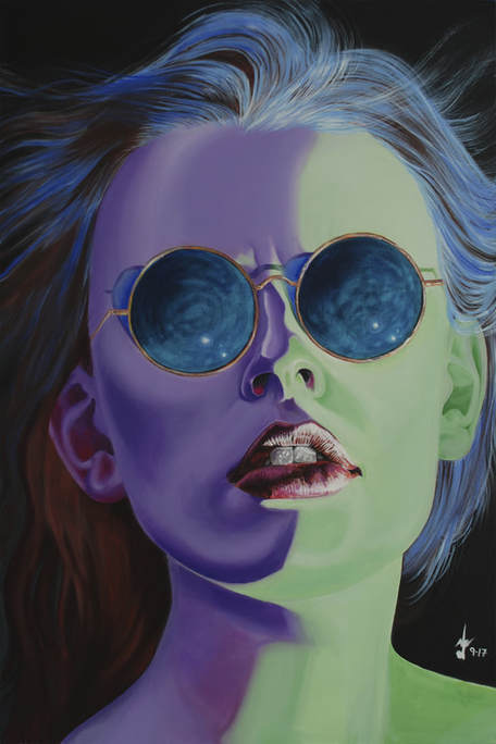 Lakshmi Mohanbabu Frosty  Lilac Lilac skin and blue hair Colors of the ocean define this young woman. 